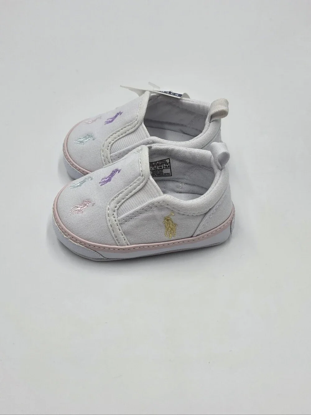 NEW Ralph Lauren baby girl logo crib shoes size 1